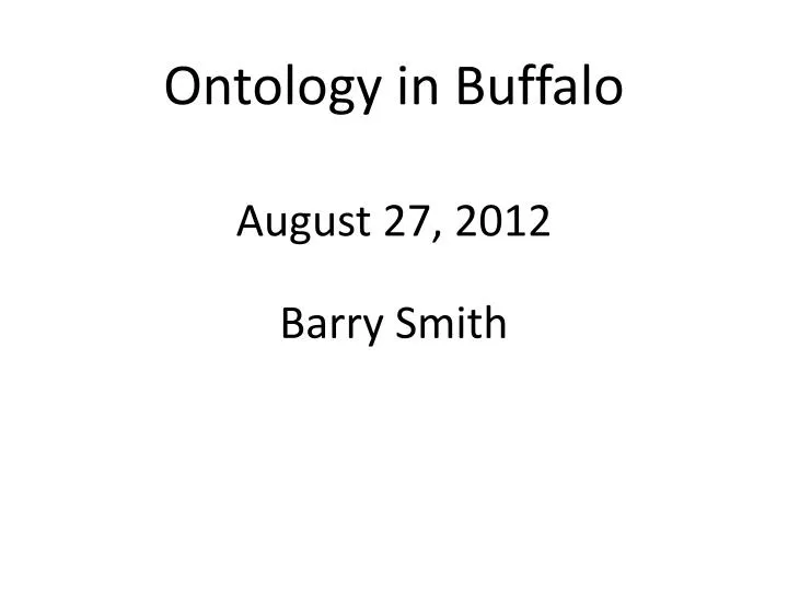 ontology in buffalo august 27 2012 n.