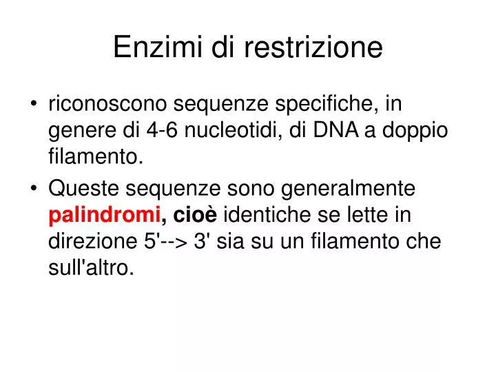 Enzimi Di Restrizione Cosa Sono