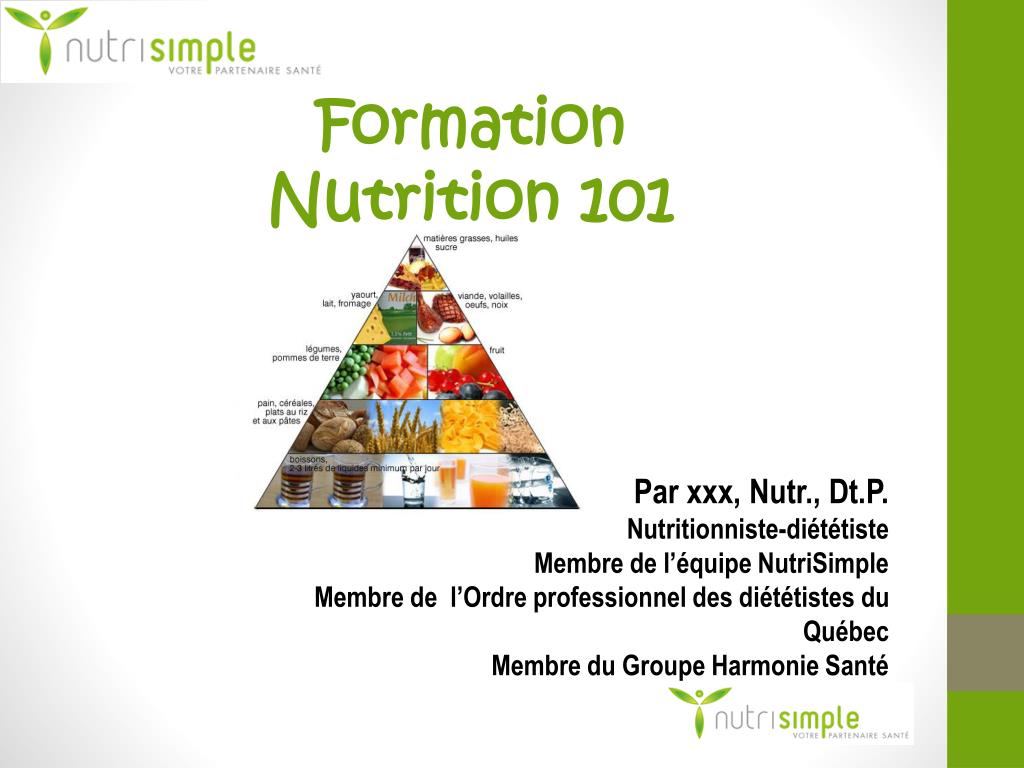 PPT - Formation Nutrition 101 PowerPoint Presentation, free download -  ID:3760411