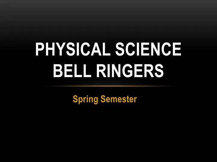 physical science bell ringers n.