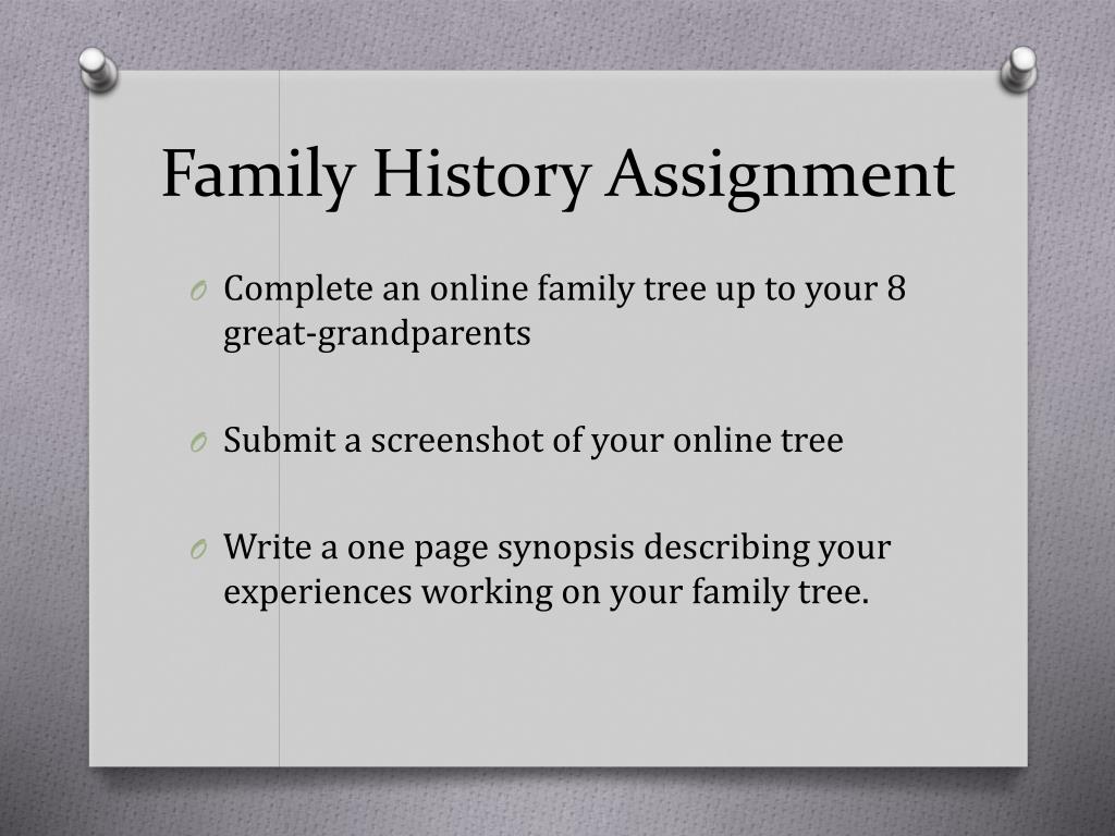 family history assignment
