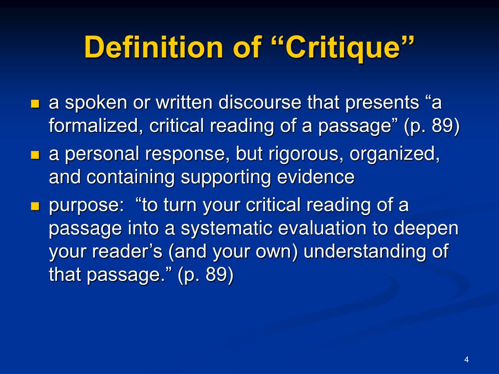 meaning of critique in law