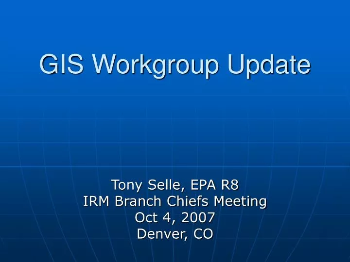 gis workgroup update n.