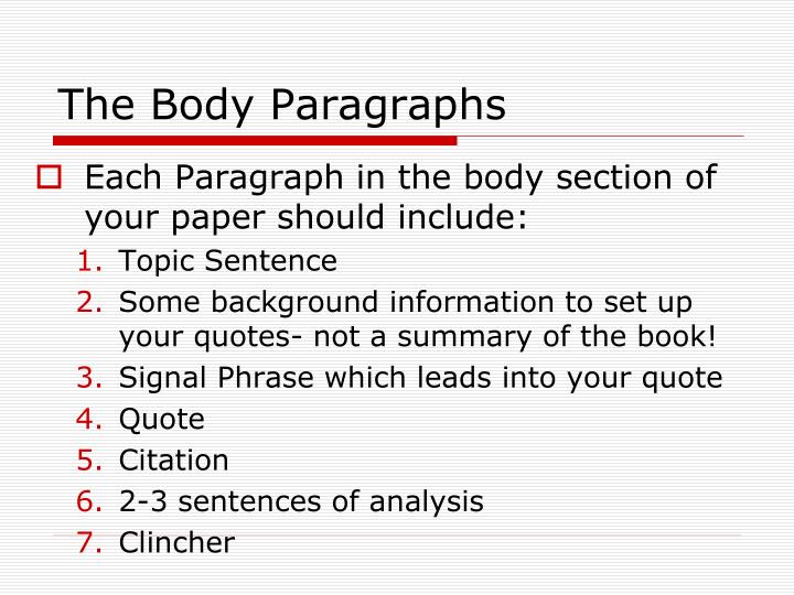 PPT - Starting to Body Paragraph PowerPoint Presentation - ID:3762321