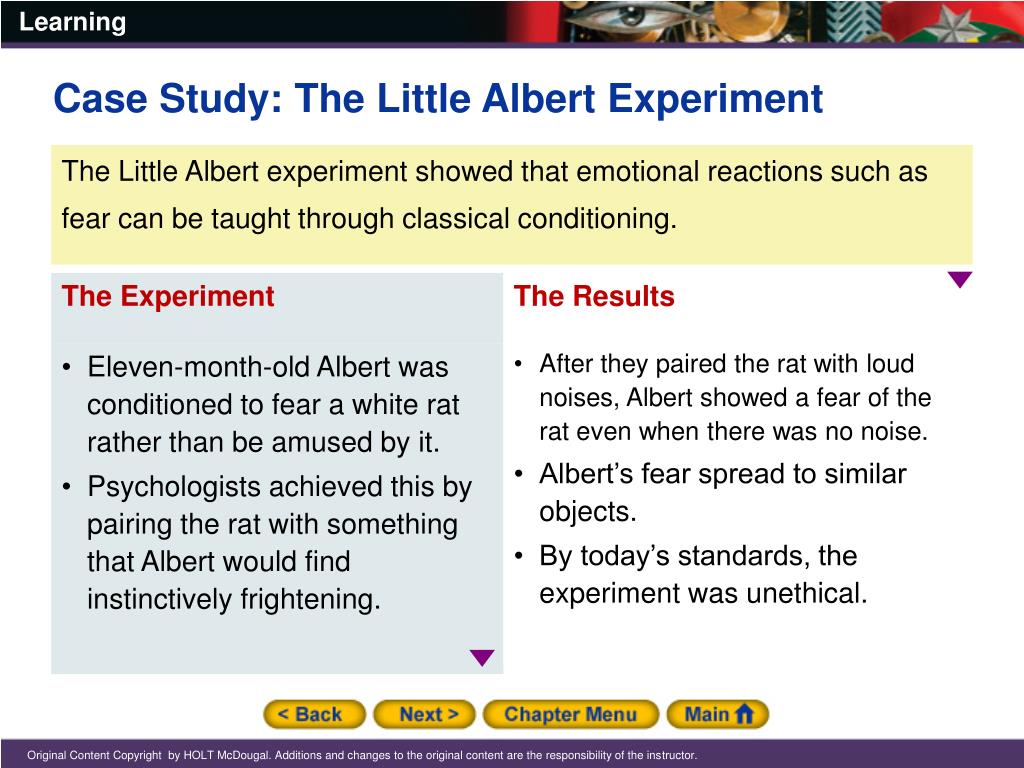 is the little albert experiment a case study