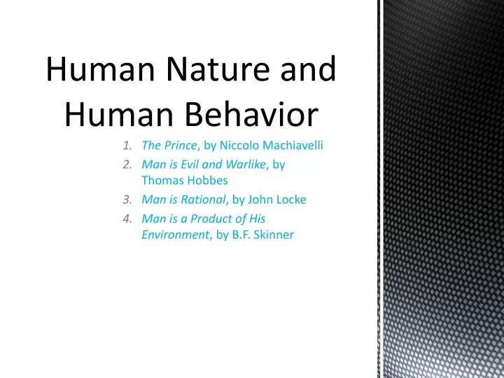 nature theory of human behavior