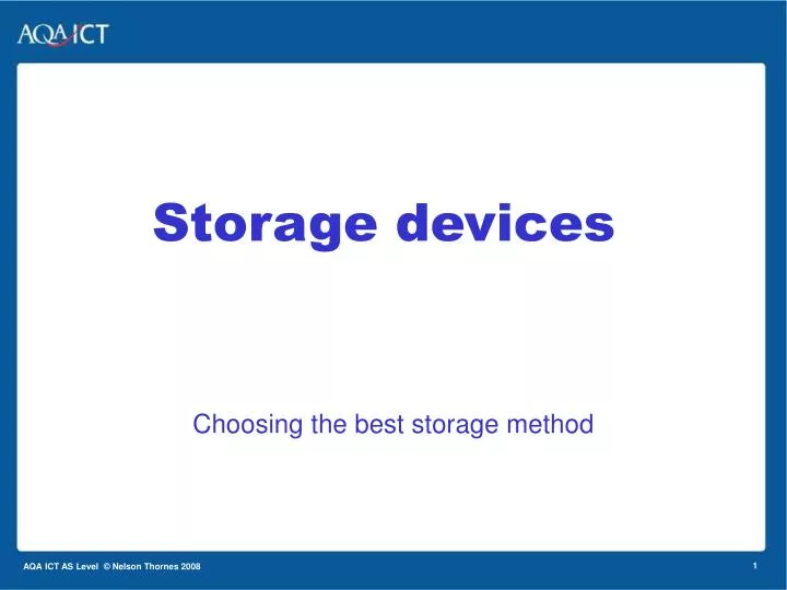 PPT Choosing the best storage method PowerPoint Presentation, free