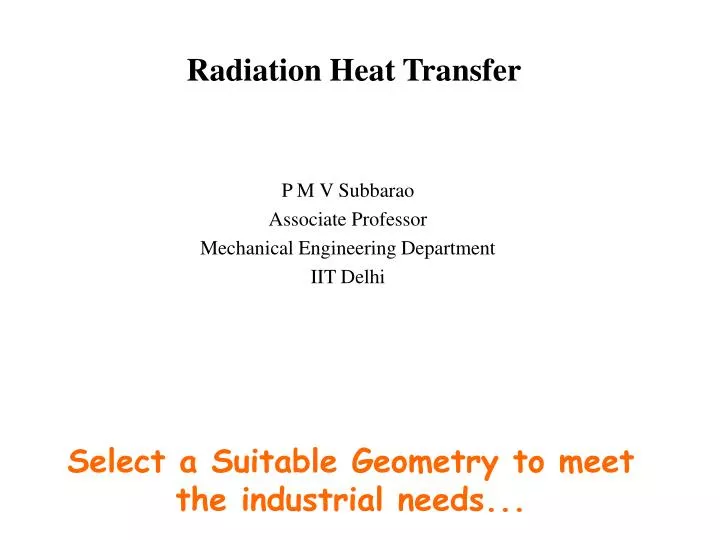 PPT - Radiation Heat Transfer PowerPoint Presentation, free download -  ID:3764011