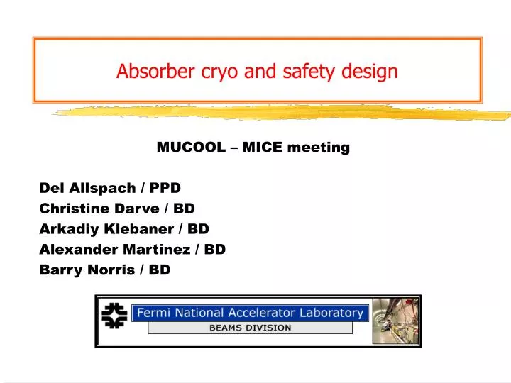 absorber cryo and safety design n.