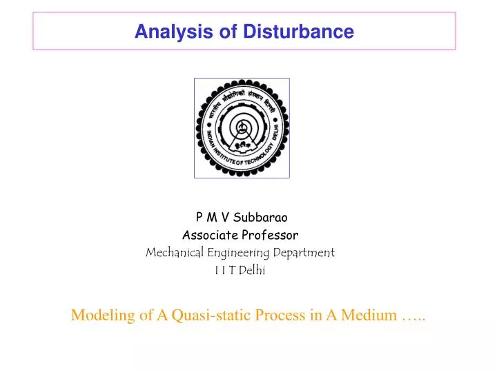 analysis of disturbance n.