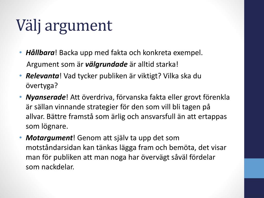 PPT Bygg ett argumenterande tal PowerPoint Presentation, free