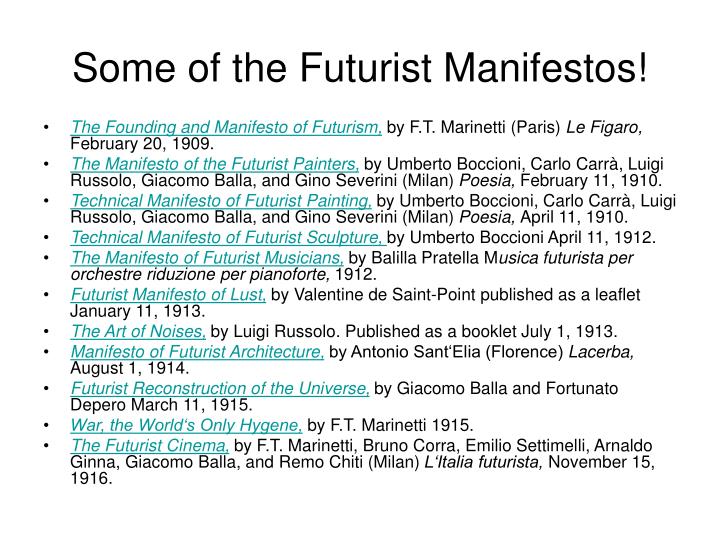 the futurist manifesto meaning