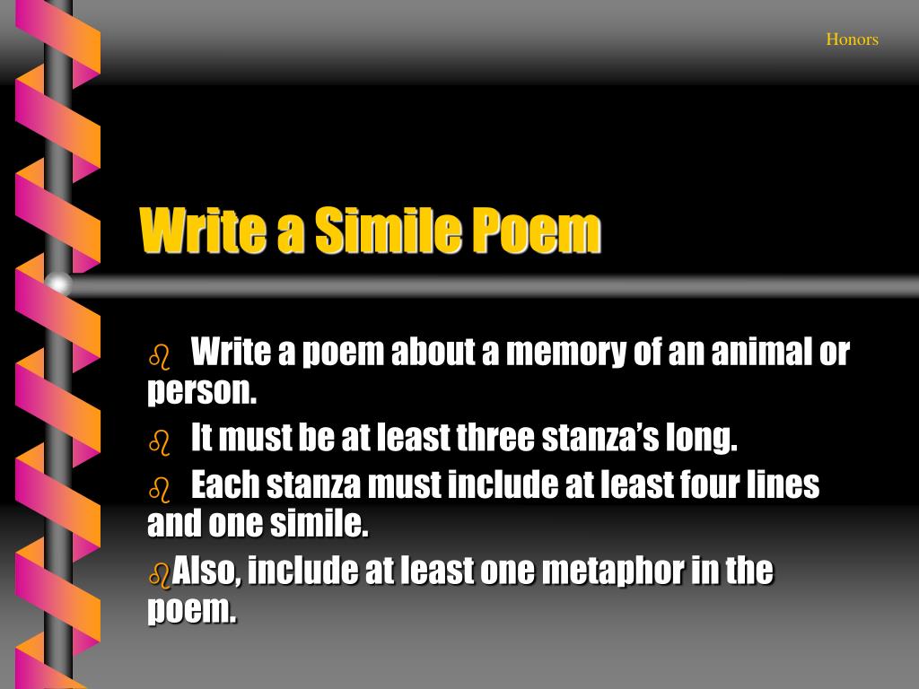 simile poem assignment