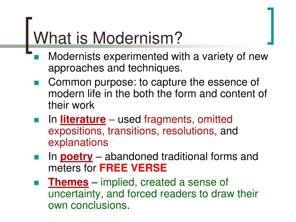 Ppt Modernism Powerpoint Presentation Free Download Id3765802