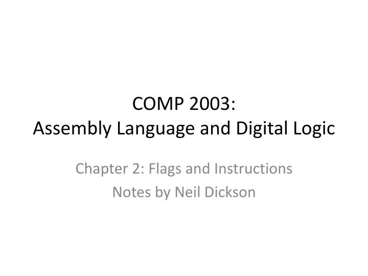 comp 2003 assembly language and digital logic n.