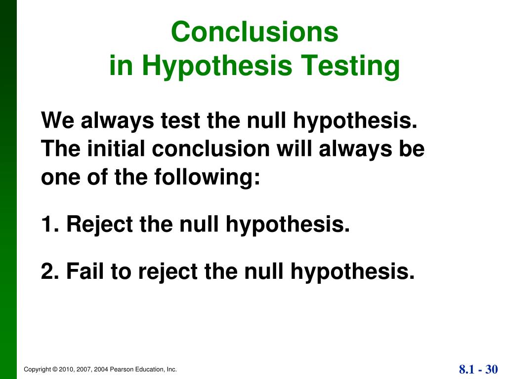 stating conclusions hypothesis testing