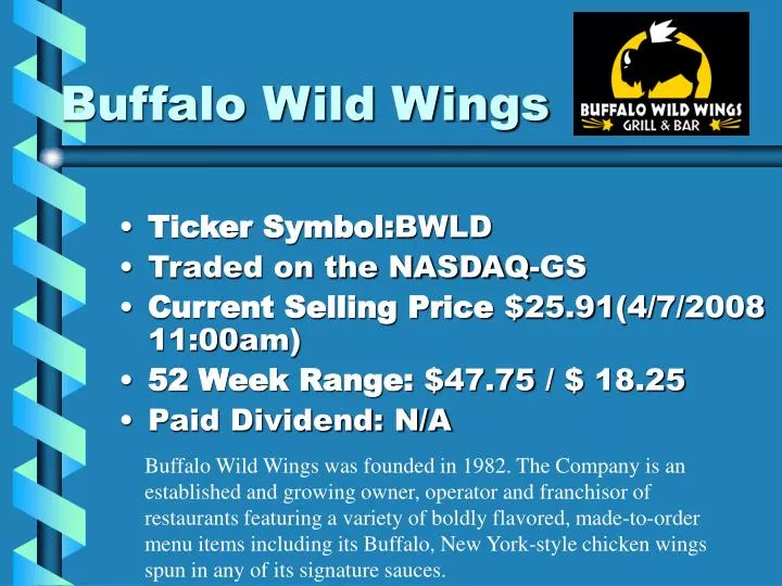 PPT - Buffalo Wild Wings PowerPoint Presentation, free download - ID:3766580