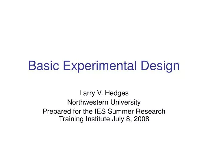 basic experimental design n.