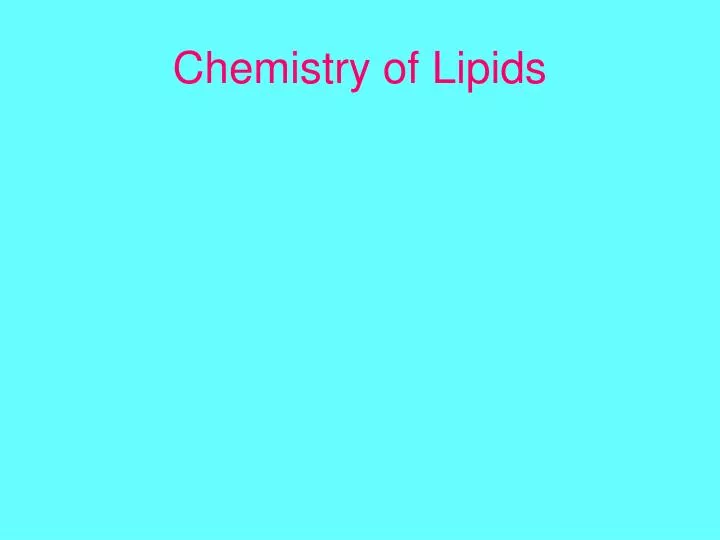 chemistry of lipids n.