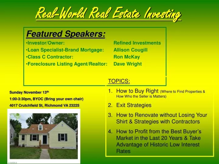 real world real estate investing n.