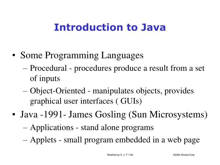 PPT - Introduction to Java PowerPoint Presentation, free download -  ID:3769908
