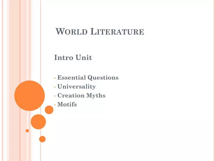 world literature n.