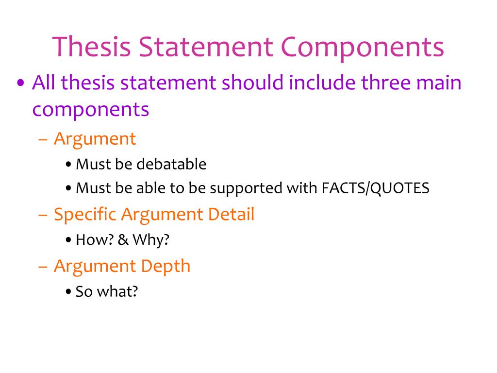 parts of a thesis ppt