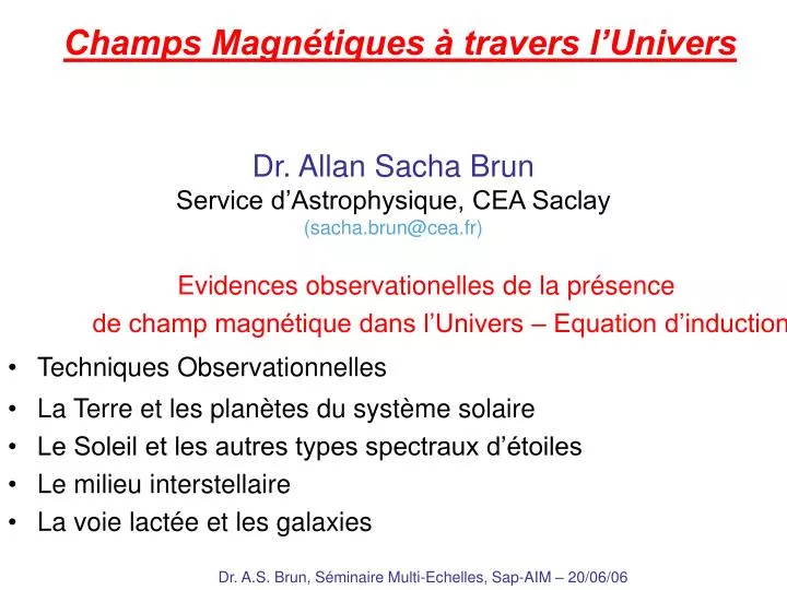 Ppt Dr Allan Sacha Brun Service Dastrophysique Cea