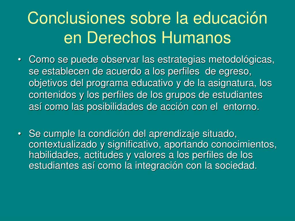 PPT - La educación en Derechos Humanos: dos estrategias un objetivo La