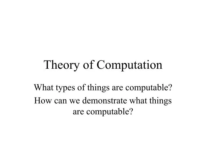 PPT Theory of Computation PowerPoint Presentation, free download ID