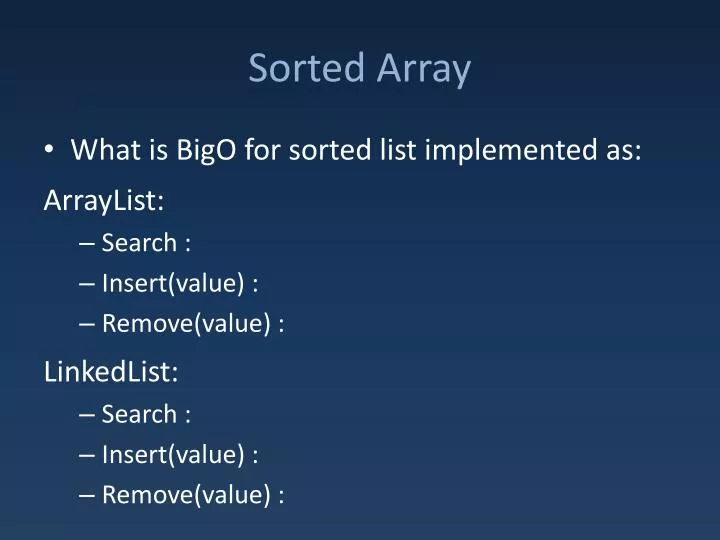 sorted array n.