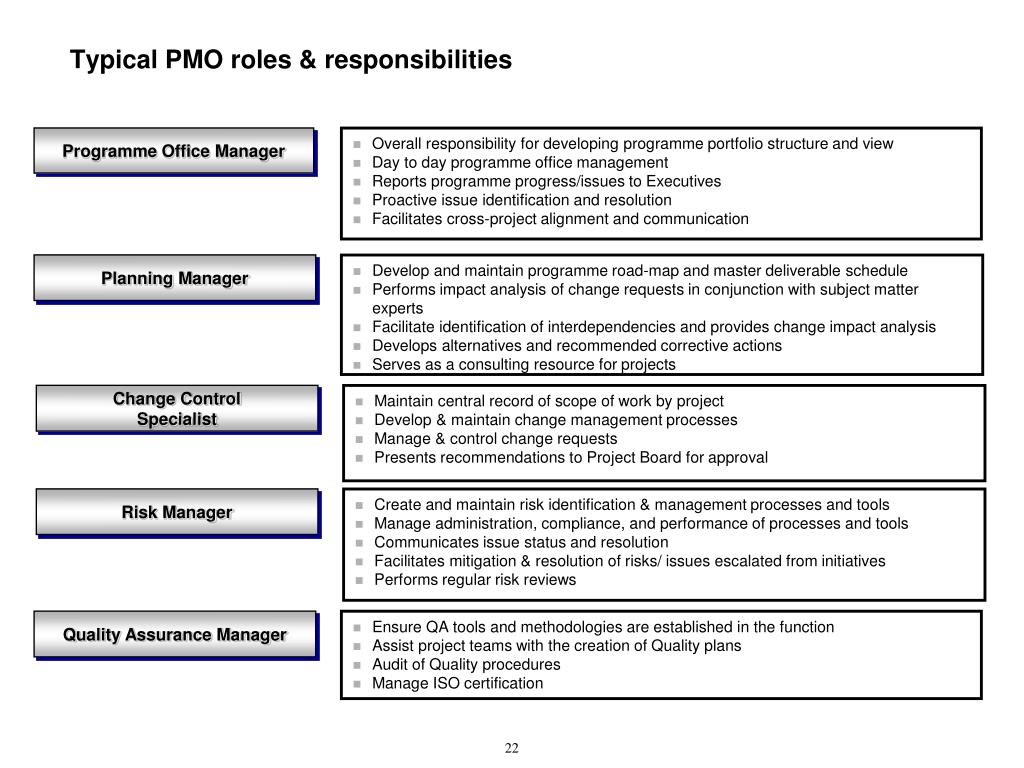 Pmo Roles And Responsibilities Matrix