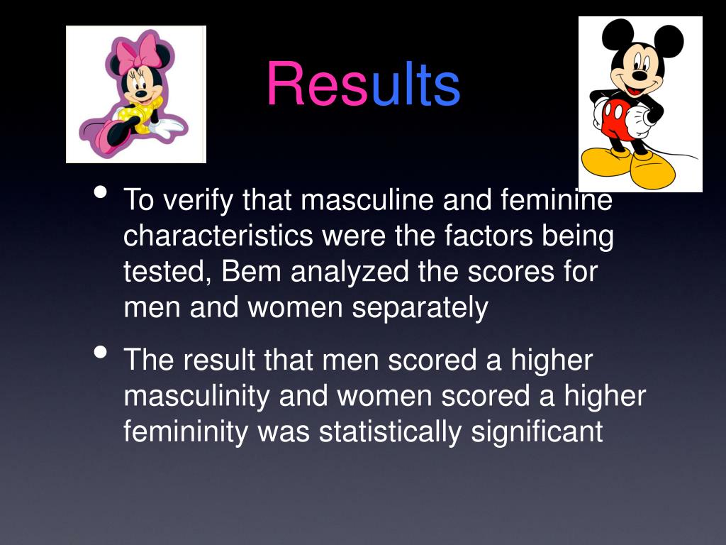 Feminine characteristics and masculine Masculine Women