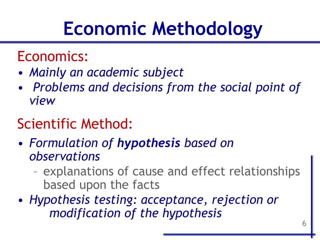 analysis of methodology in economics