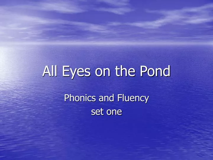 all eyes on the pond n.