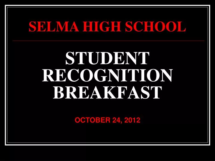 student recognition breakfast n.