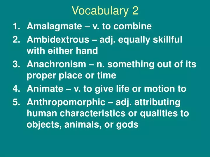 vocabulary 2 n.