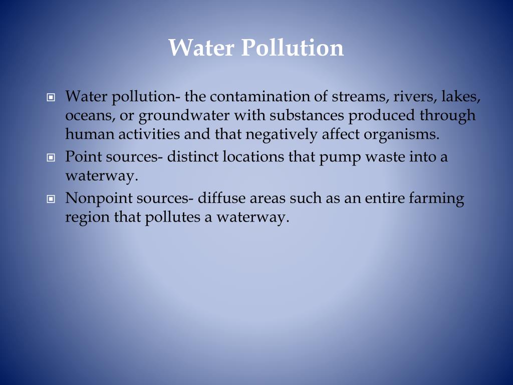 water pollution assignment