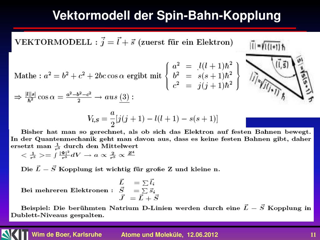 Spin Bahn Kopplung Spin Bahn Kopplung