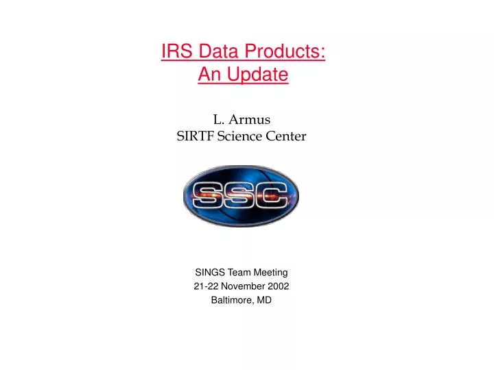 irs data products an update n.
