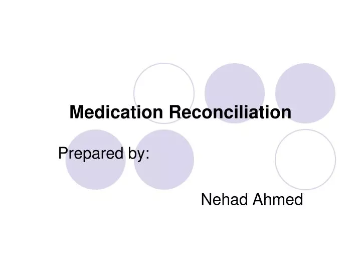 medication reconciliation n.