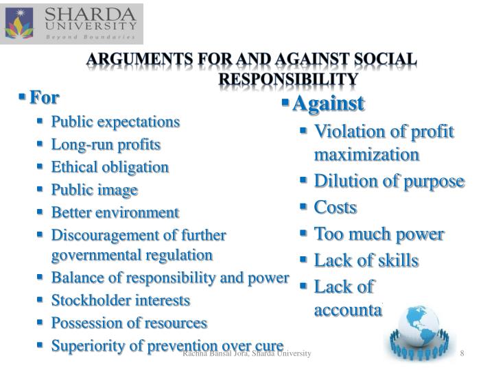  Arguments For And Against Social Responsibility 7 Arguments For And