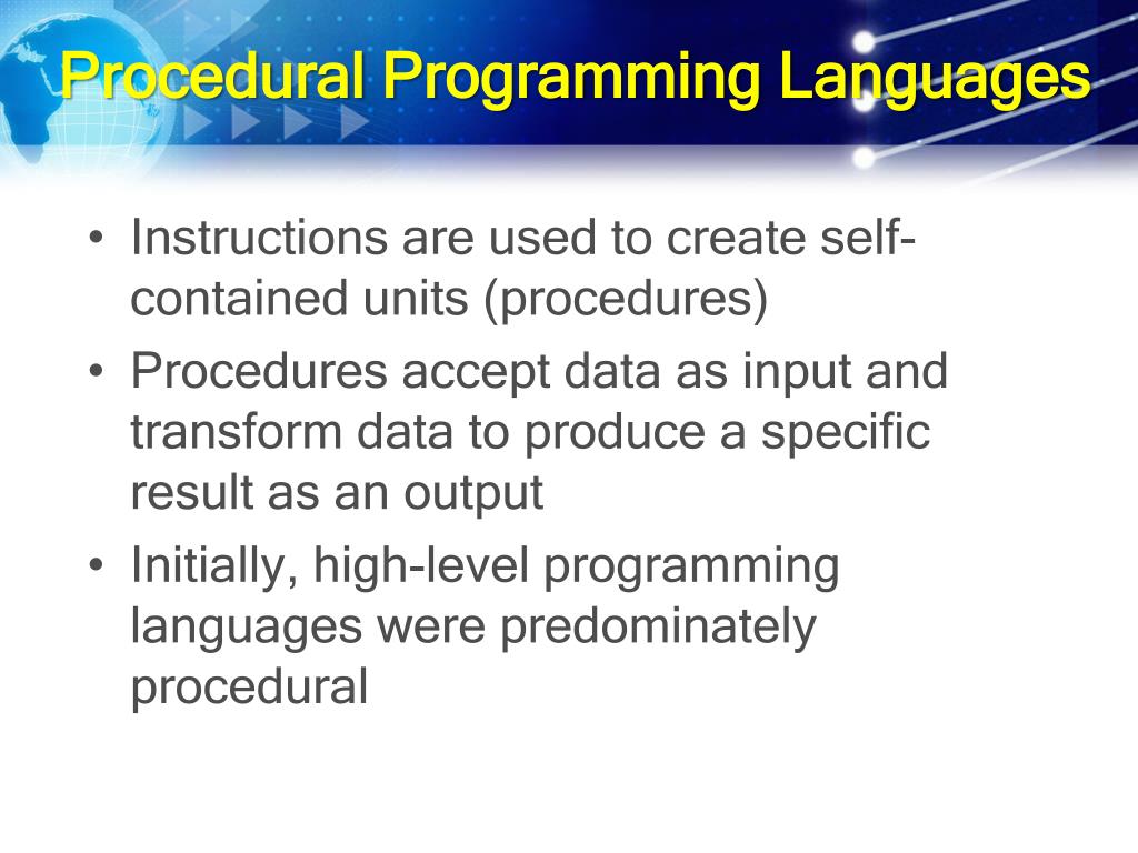 research paper on procedural programming language