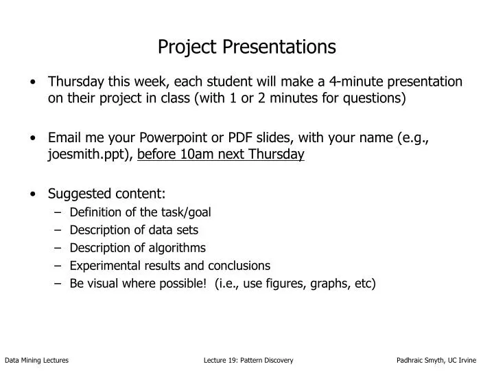 project presentations n.