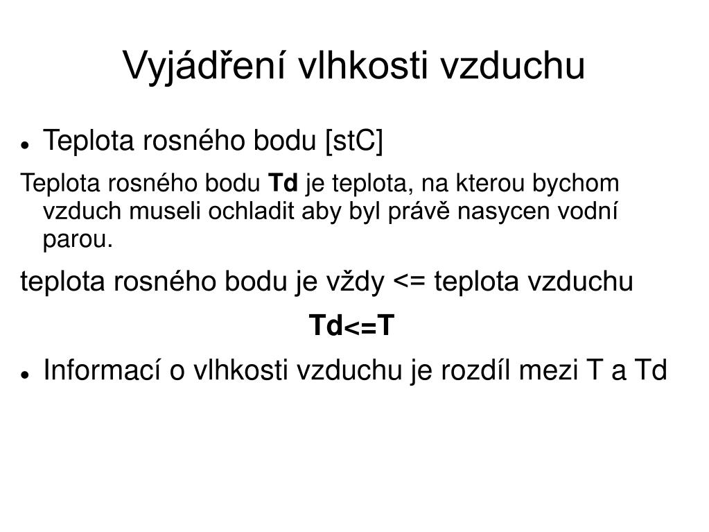 PPT - Vlhkost vzduchu PowerPoint Presentation, free download - ID:3788029
