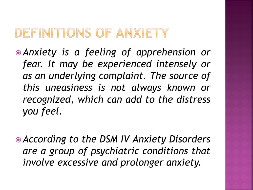 Anxiety producing definition