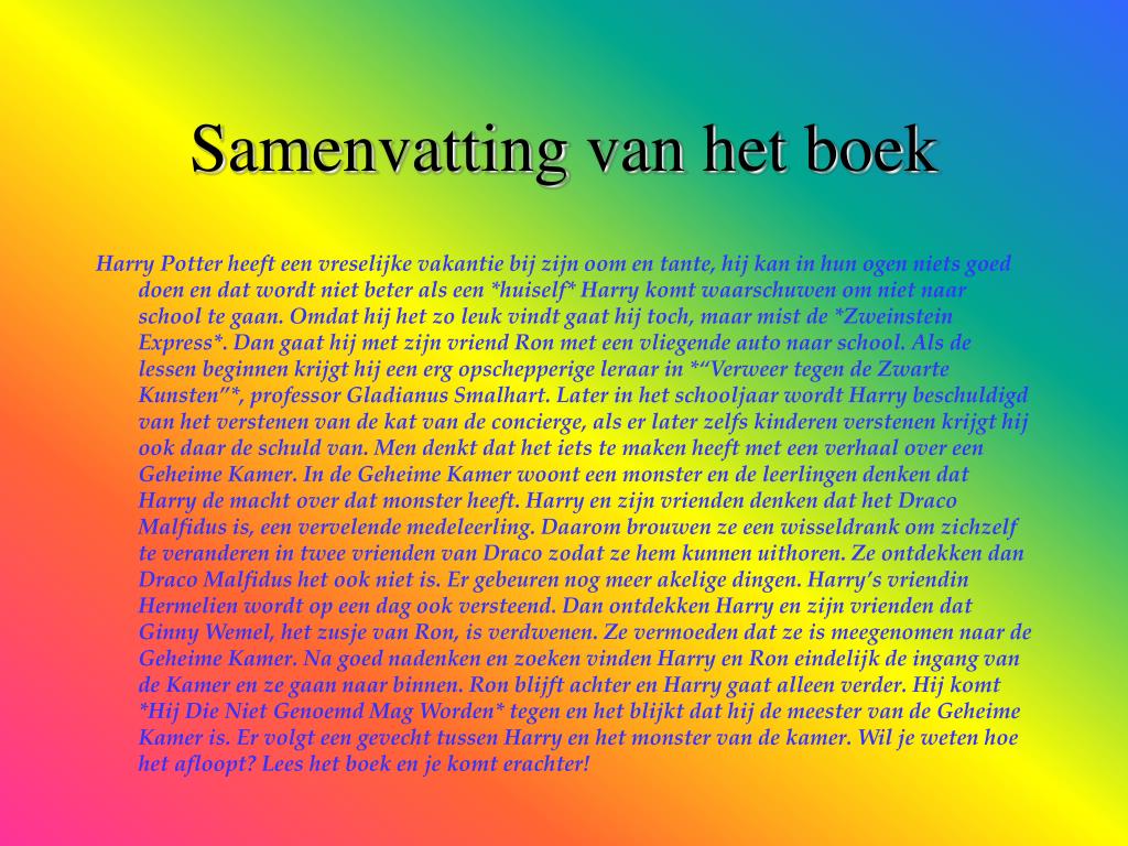 PPT - Harry Potter en de Geheime Kamer PowerPoint Presentation, free
