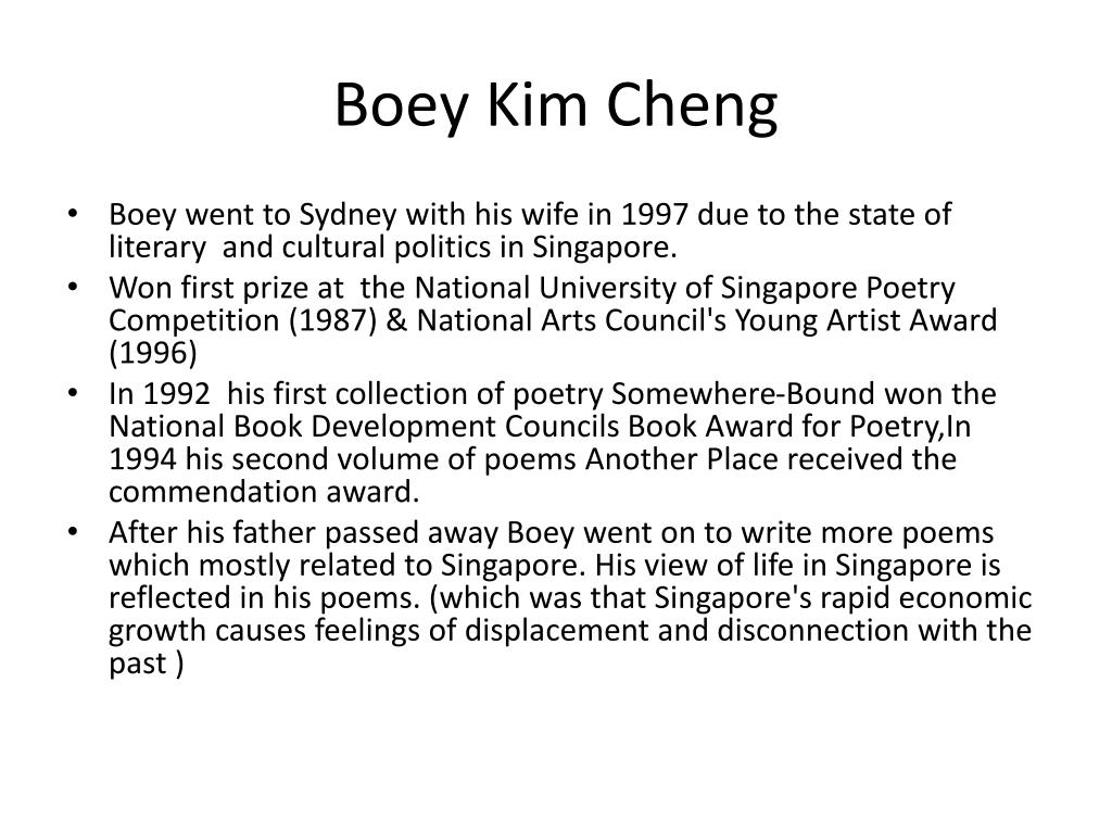 boey kim cheng poems