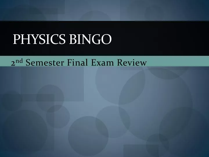 physics bingo n.