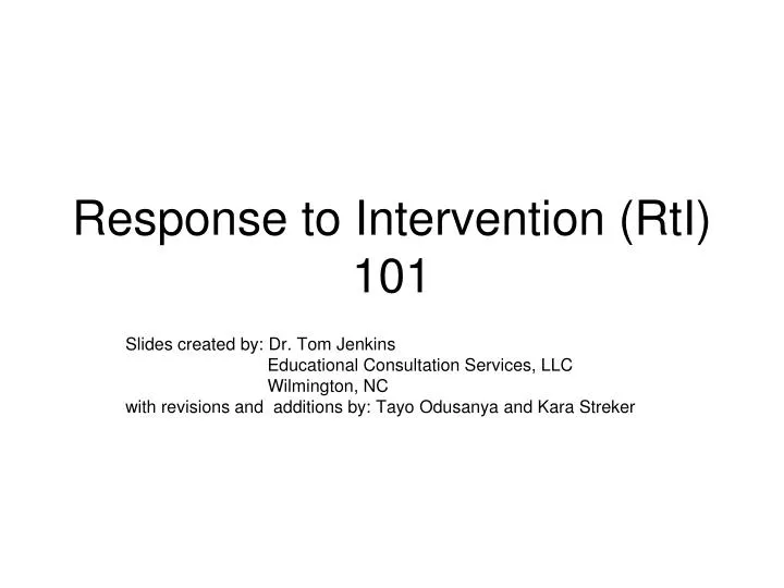 response to intervention rti 101 n.
